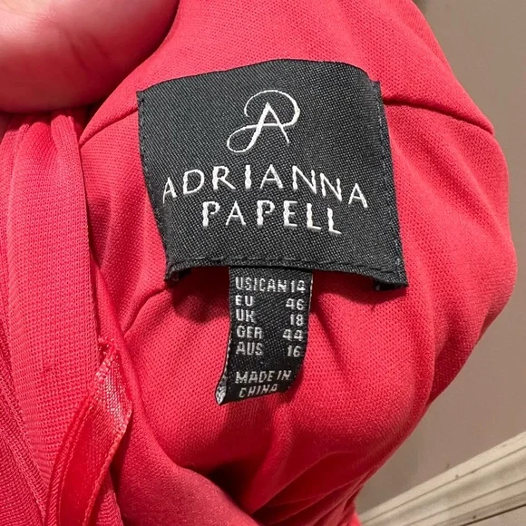 Adrianna Papell one shoulder peachy pink dress size 14 - Picture 7 of 7